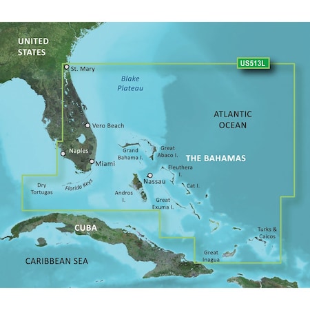 Garmin BlueChart g3 Vision HD, VUS513L, Jacksonville, Bahamas, microSD /SD 010-C0742-00